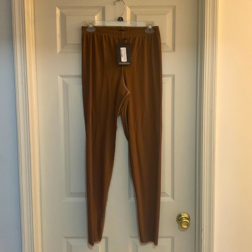 New Brown And Cream Inside out Stitch Leggins